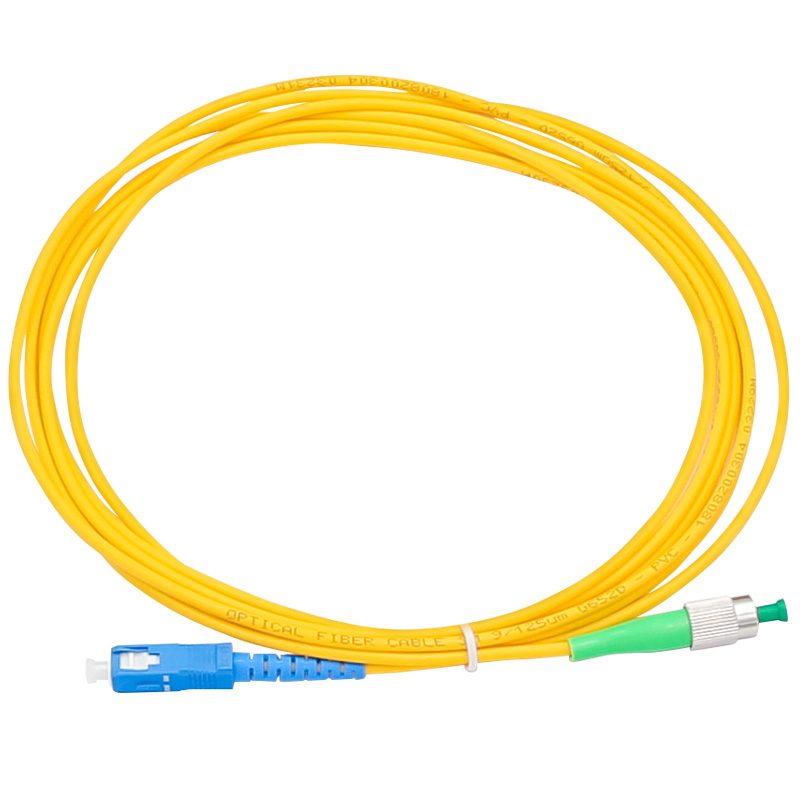 Jeirdus 1Meter 3ft SC/APC to FC/PC Fiber Optic Cable Jumper Optical Patch Cord Simplex Single-Mode 9/125 SC-FC 