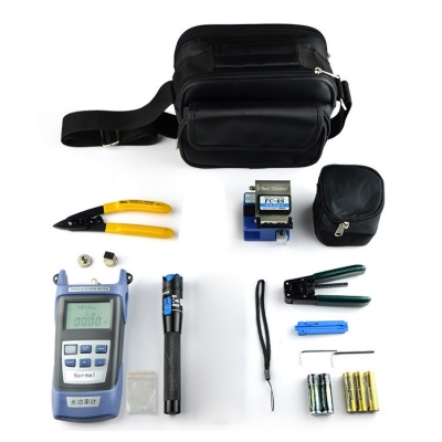 Fiber Optic Tool Kit  with Visual Fault Locator and Power Meter Wire Stripper Fiber Cleaver