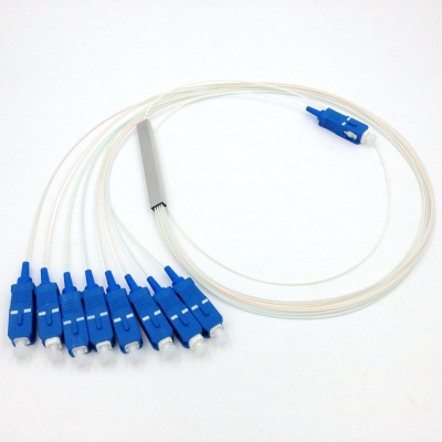 Conector SC / UPC Divisor de fibra óptica do PLC SC 1: 4 Mini tipo de tubo de aço 