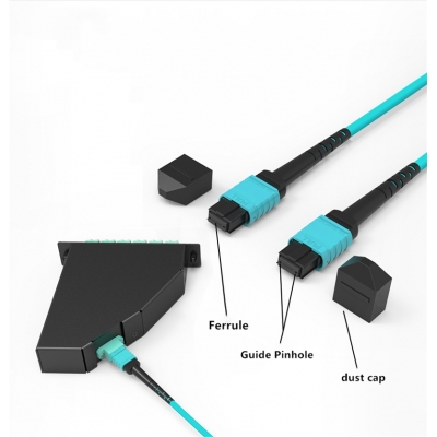 Cheap Price 12 core MPO- MPO patch cords om4 om3 coring glass fibre optic MPO cable 